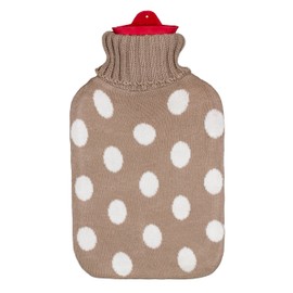 Brandseller Hot Water Bottle with Knitted Pattern Cover 1.6 L Various Designs