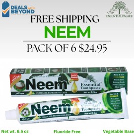 Essential Palace 6 Pack Neem Toothpaste 5 in 1 Essential Palace 100% Fluoride Free Vegetable Base