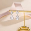 EAMTI Silver Dangle Earrings for Women Cubic Zirconia Teardrop Bridal