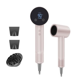 Hair Dryer - With LCD Touch Screen Display, 110K Brushless Motor, Negative Ion Quick Drying Blow Dryer, Low Noise Thermo-Control Hair Dryer with Diffuser and Nozzle, Premium Hair Dryers for Women