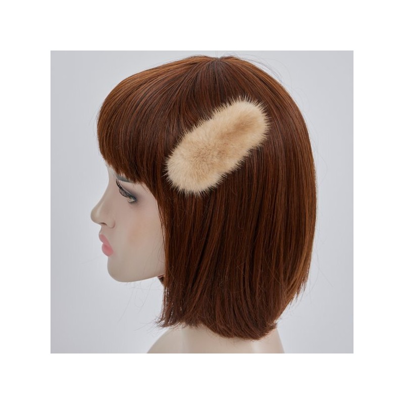 Lala 천연 밍크털 똑딱핀(LALA-H676) Natural Mink Fur Hair Clip (LALA-H676)