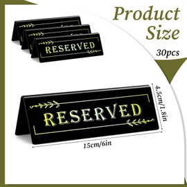 30pcs Acrylic Table Signs Reserved Seating Chart Board for Wedding & Commercial Use Double Side Table Tent Black Guest Reservation Tables Seat Sign Weatherproof Outdoor Decor Anti-Bend&Stain-Resistant