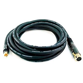 Monoprice Premier Series XLR Female to RCA Male Cable - 15ft - Black - Gold Plated Connectors | 16AWG Shielded Twisted Pair Oxygen-Free Copper Braid Conductors