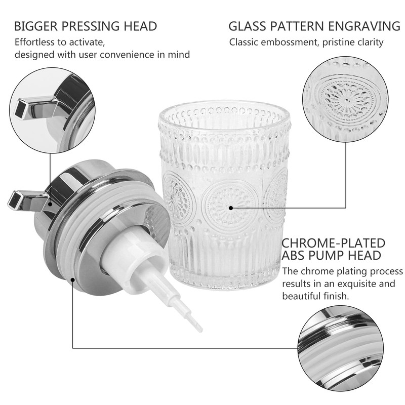 GOYISEE Glass Foaming Hand Soap Dispenser Glass,Hand Soap Dispenser for