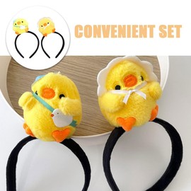 UPKOCH 2pcs Chick Headband Chick Hairband Easter Hairband Chicken Hair Hoop Chick Headband Hair Accessories Clothes Headgear Card Issue Plush Toy