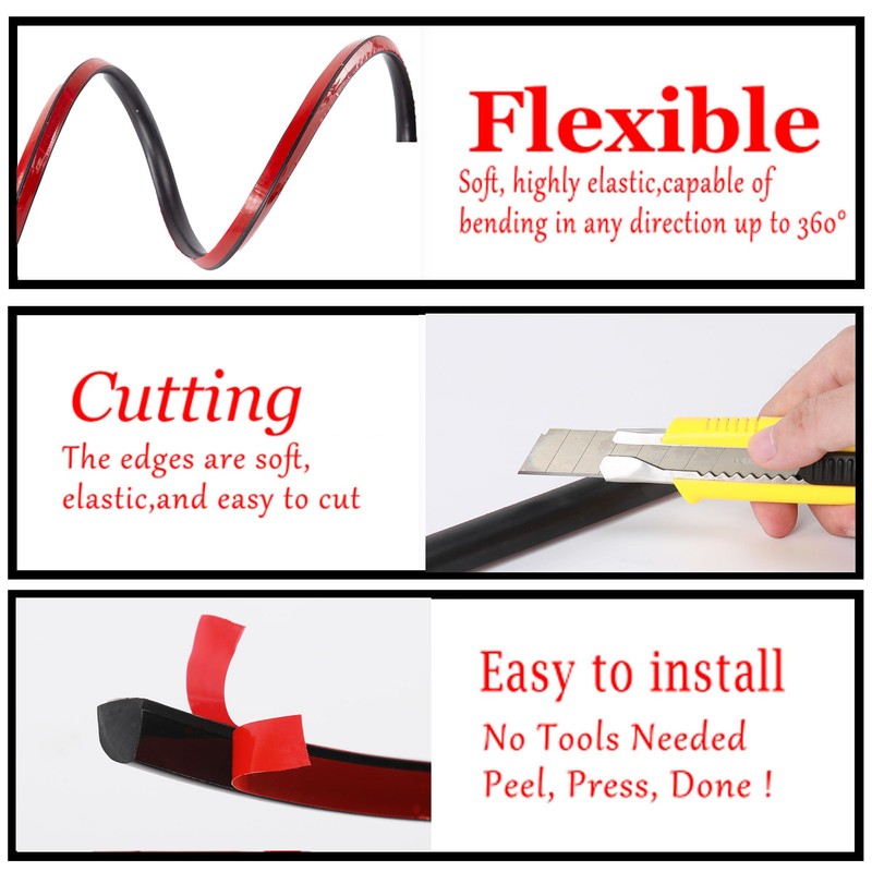 Flexible Quarter Round Molding, Peel and Stick Bendable Trim for