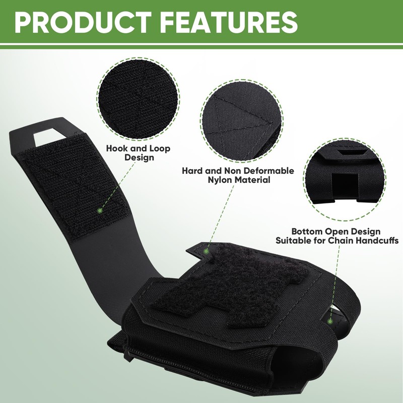 NEXT STATION Handcuff Holster，MOLLE Handcuff Case fits Multiple Cuffs,Handcuff Pouch