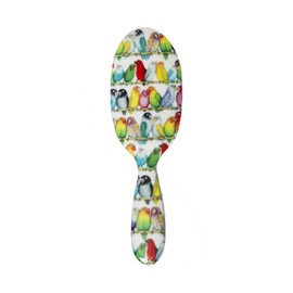 Rock & Ruddle Natural Pure Boar Bristle Hair Brush for Women and Kids (Small, 17.5cm) - Perfect for Wet or Dry Hair, Detangling Smoothing Blowdrying - Designed & Made in UK - Lovebirds