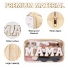 Iqimott Preppy Patch Clear Mama Bag, Women Chenille Letter Makeup