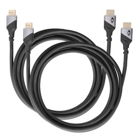 Xtreme HDMI Cables with LED Lights – 2 Pack, 9’ Foot HDMI Cables with Red and Blue LED Lights, Gold Plated Connectors, 18Gbps, CL2 Rated