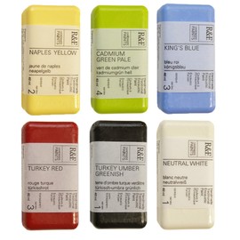 R&F Handmade Paints - Professional Encaustic Paint - Introductory Colors, Set of 6 40ml