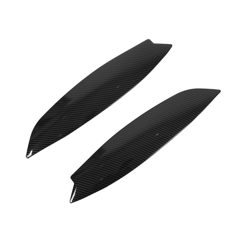 2Pcs Headlights Eyelids Cover Lamp Sticker Carbon Fiber Pattern Replacement