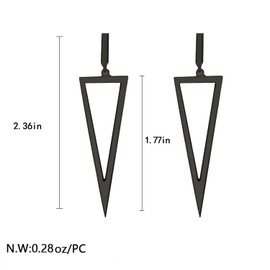 TIANBANGSHI Unique Women's Geometric Dangle Drop Earrings,Metal black Triangle Dangle Earrings for Jewelry Gift (black)