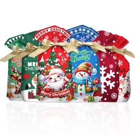 Christmas Treat Bags for Candy 60 PCS Christmas Drawstring Candy Bags for Kids Birthday Party Favor Christmas Goodie Gift Bags