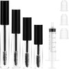 4 Pack Empty Mascara Tube with Eyelash Wand, 2ml 5ml 8ml 12ml Empty Mascara Tube and Wand Kit with Pipette and Leak Stoppers for DIY Mascara or Eyelash Growth Oil (Black)