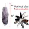 VUFVOID Huge Real Fox Tail Fluffy Fur Keychain Cosplay Tails