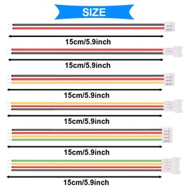 DAOKI 10Pairs 26AWG JST 1.25mm Plug Connector Cable 2/3/4 Pin Female Male JST Connector 150mm Wire for LED Strip/RC