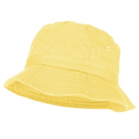 Armycrew Unlimited Pigment Dyed Washed 100% Cotton Unisex Bucket Hat - Yellow