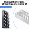 FOCMKEAS 25 Pcs 24 Pin IC Socket,2.54mm Pitch Pins Narrow