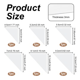 OLYCRAFT 6Pcs 6 Sizes Dog Bandana Sewing Template Set Small Reversible Triangle Template Sewing Quilting Acrylic Quilting Template Stencil for Small Dogs Cats Pets Bib Bandana Headscarf Making