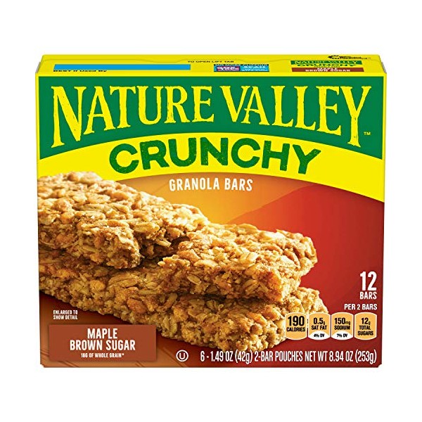 Nature Valley Crunchy Granola Bar Maple Brown Sugar 12 Bars, 8.94 oz