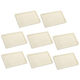sourcing map 8PCS Jewelry Organizer Tray Stackable, Wooden Jewelry Containers Velvet Drawer Organizer Inserts Holder for Earrings Necklaces Rings Bracelet (8.5" x 5.1" x 1" Beige)