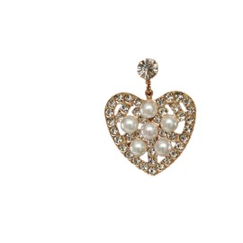 Cimenexe Bohemian Love Heart Earrings Vintage Pearl Heart Drop Earrings Gold Crystal Stud Rhinestone Heart Earrings Paved CZ Heart Statement Earrings Jewelry for Women and Girls