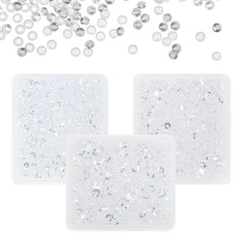 qiipii Transparent Clear Resin Rhinestones for Crafting Clear White Flatback Jelly Stones 3mm 4mm 5mm Non-Hotfix Gems Diamonds Charms for Nails Face Eyes Makeup Tumblers Bottles Crafts Clothes Shoes