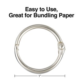 Staples 481326 Loose-Leaf Rings 1-Inch Size Silver