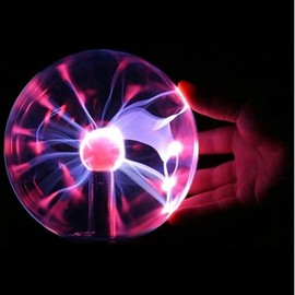Comely Plasma Ball, 5 Inches, Magic Light Ball, Electrostatic Ball, Touch Sensitive Flash Ball, Touch and Sound Sensitive, Red Ionic Flash Lamp