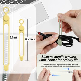 Nearockle Silicone Cable Ties Cord Organizer for Cable Management, 20PCS 4.5" and 7.1" Reusable Cable Organizer Electronic Accessories for Home, Office, Kitchen, School, Travel (5 Colors)