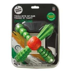 TastyBone QuattroBone Nylon Dog Chew Toy for Large Dogs (Chicken Tikka) - Indestructible for Aggressive Chewers, Everlasting Flavour, Strong Healthy Teeth, Made in the UK