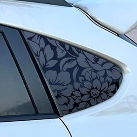 for Subaru crosstrek 2018-2023 Rear Side Window Floral Flowers Decals for Car, Matte Black Decal, Floral Flowers Decal Sticker