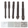 5Pcs Cross Tile Drill Bit Carbide Hex Shank Drills Bits