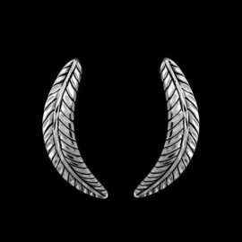 Mainland Silver Curved Feather Stud Earrings