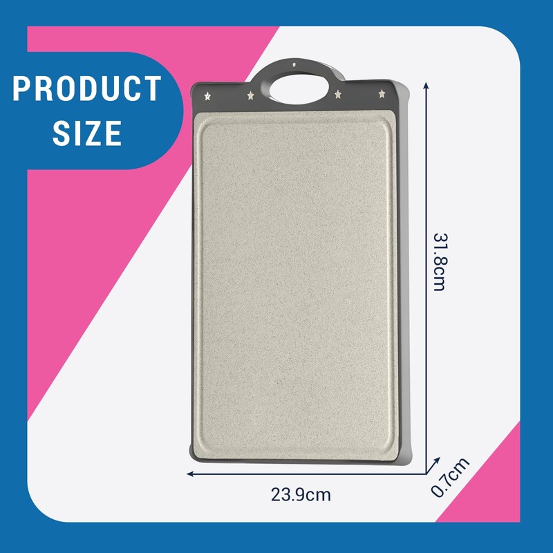 Leogony Double-Sided Titanium Chopping Board, Stainless Steel Cutting Board for