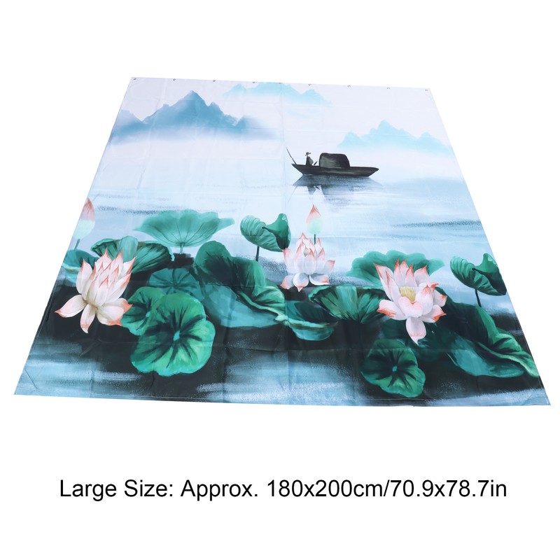 Blackout Curtains Waterproof Flower Pattern Shower Curtain Window Panels for