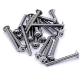 M5 (5mm x 35mm) Flanged Hex Socket Button Machine Screw (Bolt) - Stainless Steel (A2) (Pack of 20)