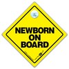 Newborn On Board Car Sign, Super Bright Yellow and Black