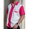 Flamingo Bowling Shirts for Men Flamingo Print Short Sleeve Hawaiian