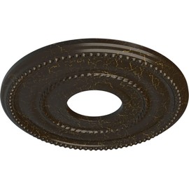 Ekena Millwork CM12VASHC 12 1/8"OD X 3 5/8"ID X 3/4"P Valeriano Ceiling Medallion Fits Canopies Up to 6 1/4", Stone Hearth Crackle