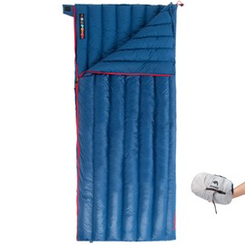 Naturehike Down Sleeping Bag 650 Fill Power Lightweight Compact for Backpacking Camping Hiking Traveling with Compression Sack (Blue(42.8℉), Large（78.7" L x31.5 W）)