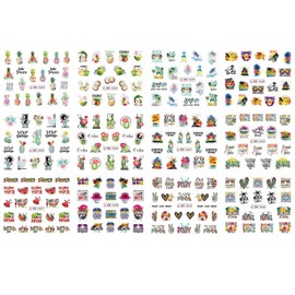 12 Sheets Summer Palm Tree Water Transfer Nail Stickers for Nail Art, Nail Decals for Women Girls Nail Design Decoration Nail Supplies Nail Accessories for Manicure DIY Decor Party Favors Gift