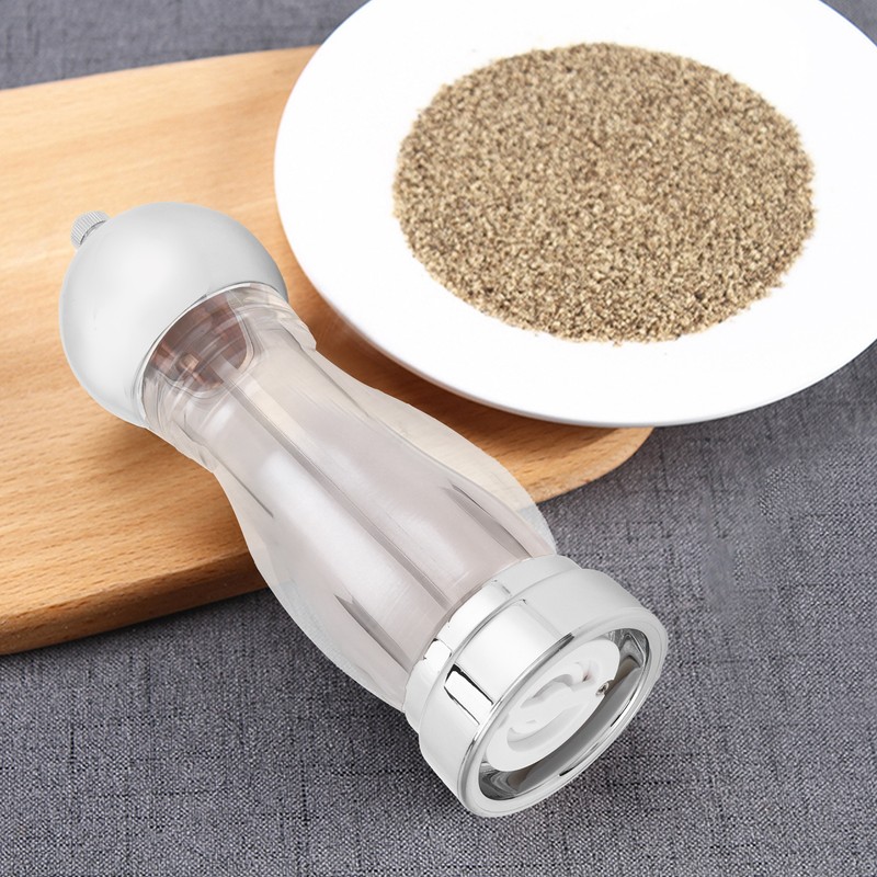 Salt Pepper Grinder Manual Seasoning Mill Shaker Round Acrylic Spice