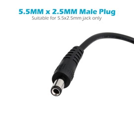 5.5mm x 2.5mm DC Power Extension Cable, 10FT 5.5x2.5mm Extension Cord Male to Female Plug Jack Power Supply Adapter Cable for Security Camera CCTV Surveillance IP Camera LED Strip DVR Router