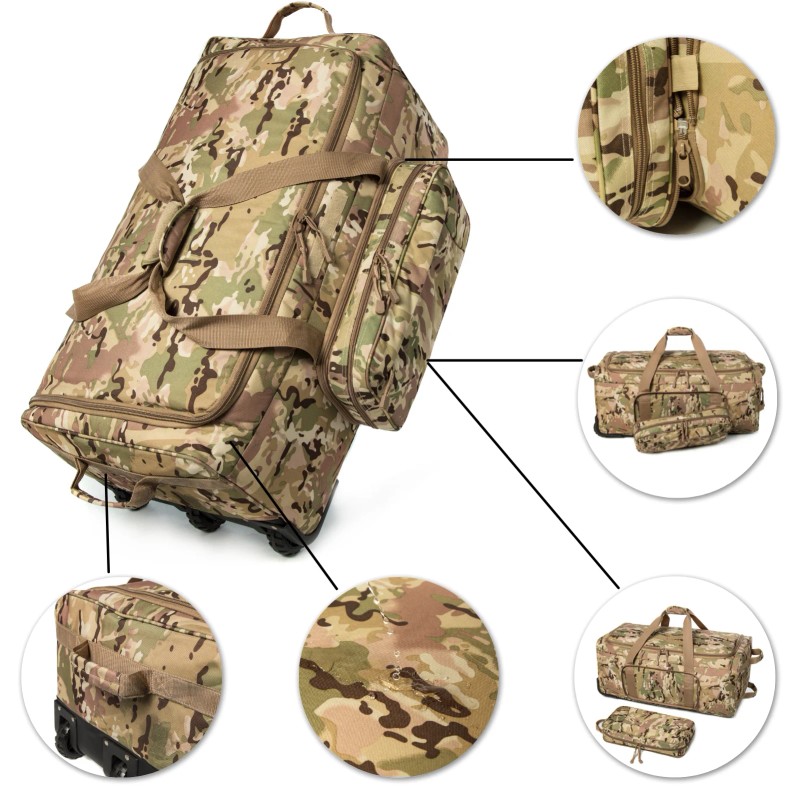 Tactical Deployment Duffle Bag Large Capacity Travel Gear Bag Camo