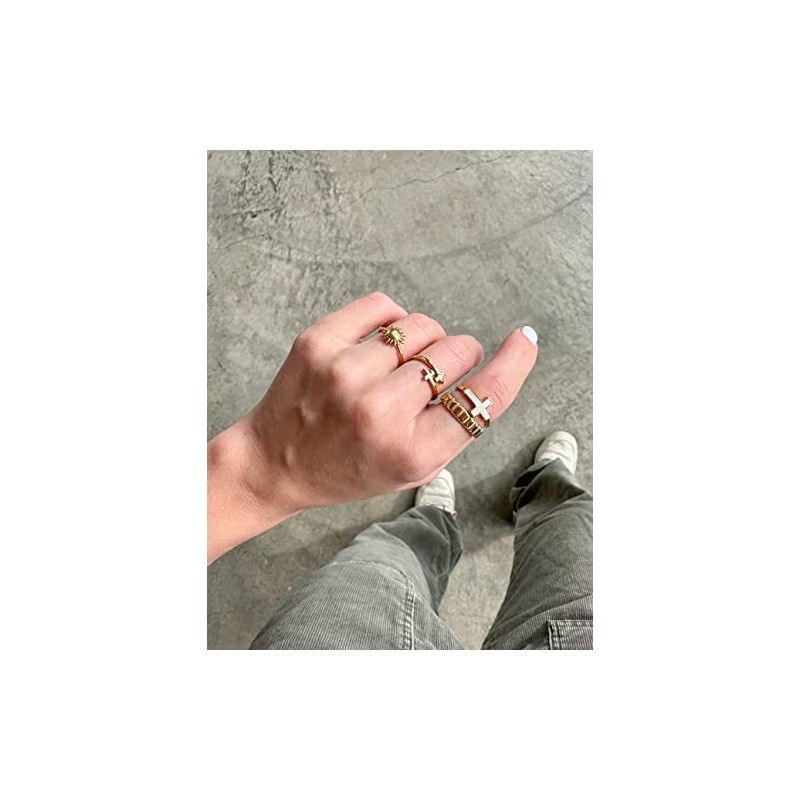 Elevated Faith Gold Wrapped Cross Ring (10)