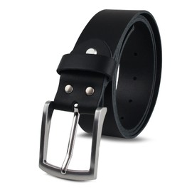 FOMAX® Men's Leather Belt Made of Cowhide Leather, Handmade in Germany, for Men Jeans Suit, 38 mm Wide, Length Can Be Shortened, Real Leather Black, black