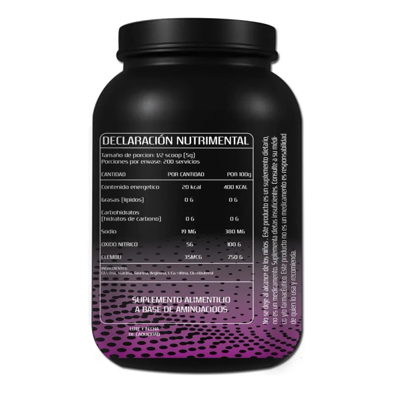 Creatina + Glutamina + Oxido + Clembu 1kg C/u 50