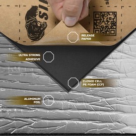 Siless Liner 157 mil (4 mm) 51 sqft Aluminum Foil Finish Car Sound Deadening & Heat Insulation Closed Cell Foam - PE Foam Sound Deadener